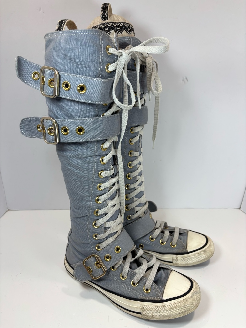 Converse Chuck Taylor All Star XXHi Buckles Knee-High Boots Blue Women 5.5 Y2K - Picture 2 of 12